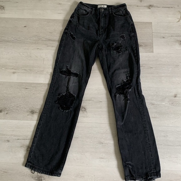 Free people we the free x CRVY straight shooter jeans size 27 black‎ Wash gray - Picture 10 of 16